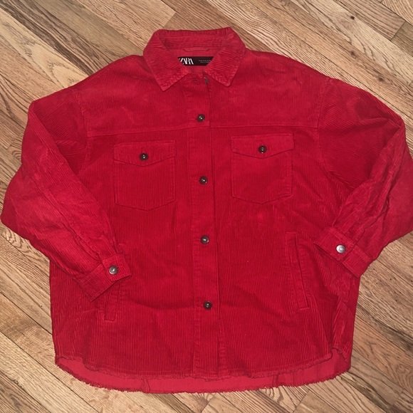 ZARA Corduroy Oversized Shacket Size Medium - Picture 8 of 13